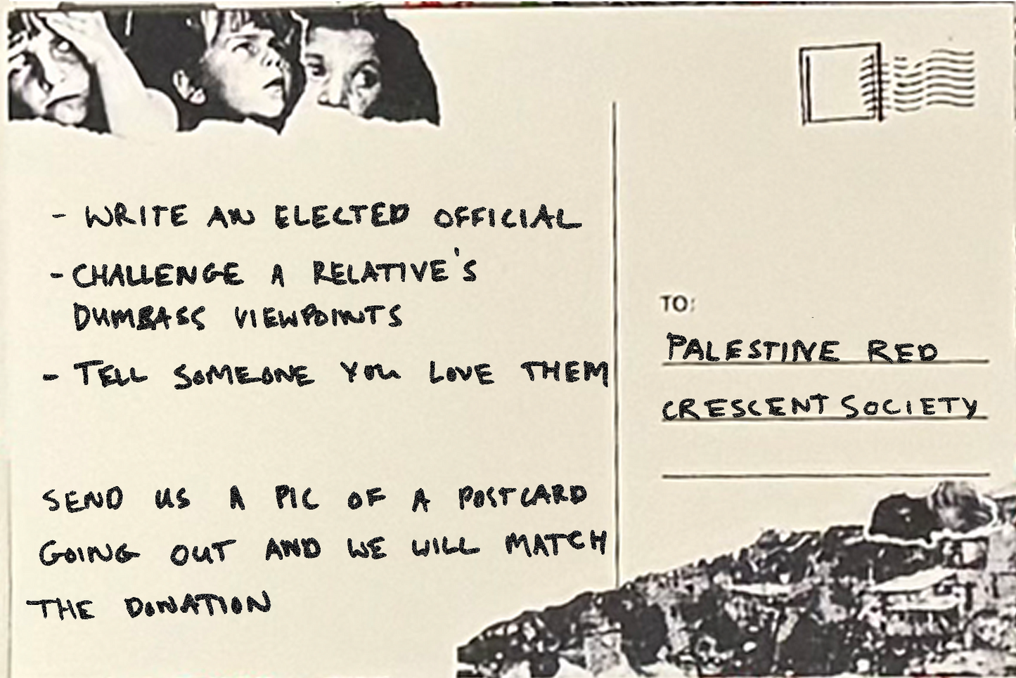 "FREE PALESTINE" Postcard